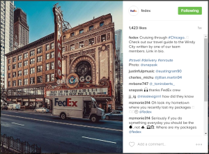 Example of engaging Instagram post from FedEx.